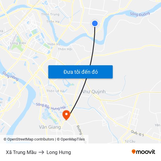Xã Trung Mầu to Long Hưng map