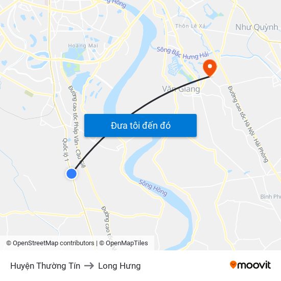 Huyện Thường Tín to Long Hưng map