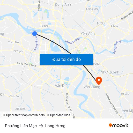 Phường Liên Mạc to Long Hưng map