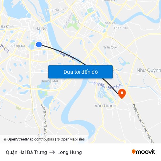 Quận Hai Bà Trưng to Long Hưng map