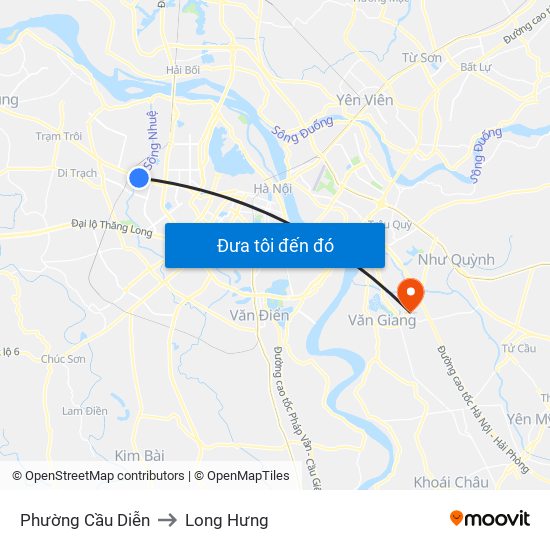 Phường Cầu Diễn to Long Hưng map