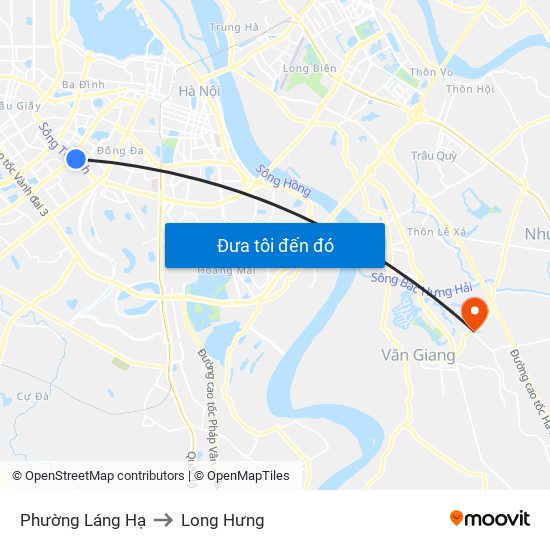Phường Láng Hạ to Long Hưng map