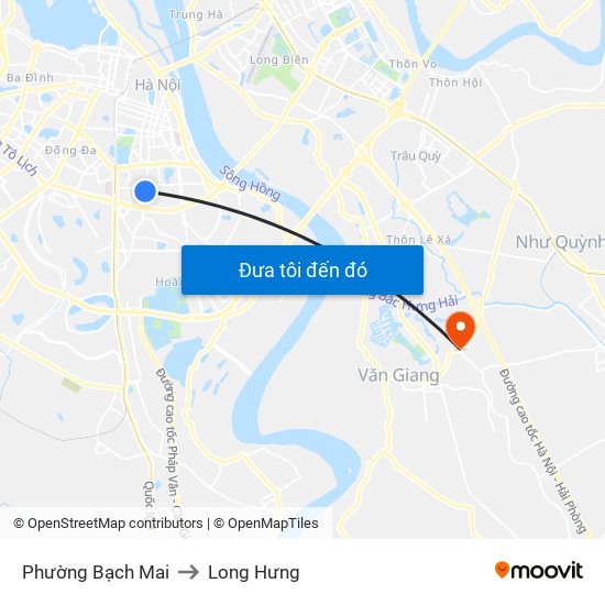 Phường Bạch Mai to Long Hưng map