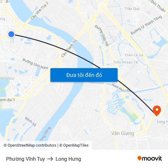 Phường Vĩnh Tuy to Long Hưng map