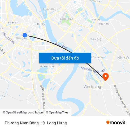 Phường Nam Đồng to Long Hưng map