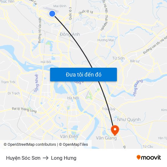 Huyện Sóc Sơn to Long Hưng map