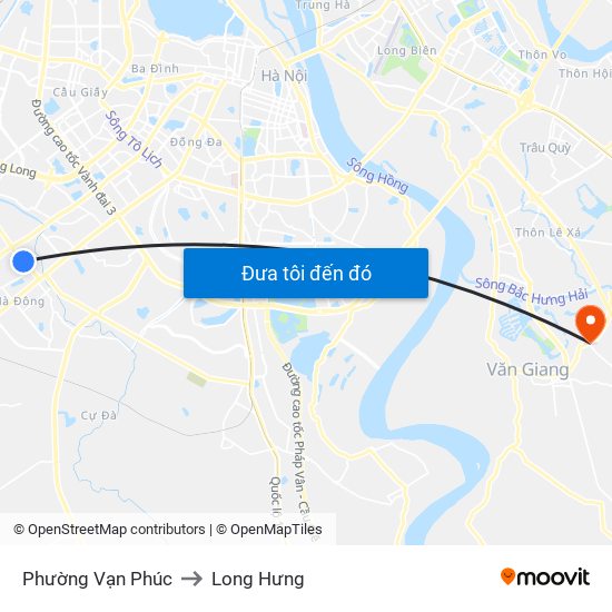 Phường Vạn Phúc to Long Hưng map