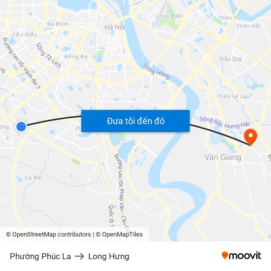 Phường Phúc La to Long Hưng map