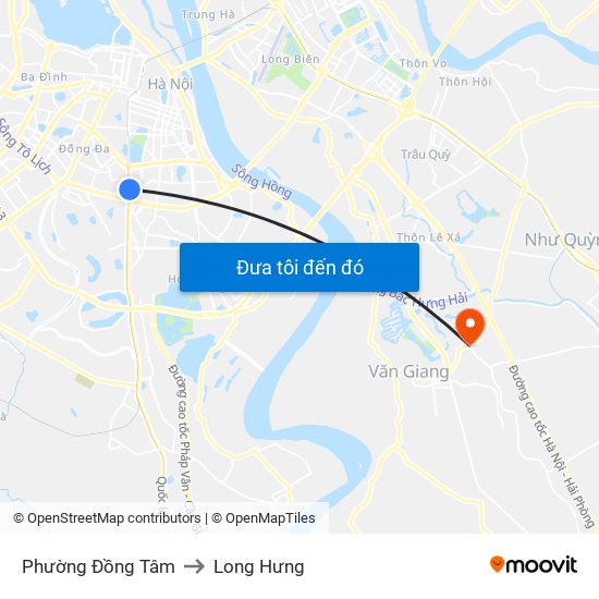 Phường Đồng Tâm to Long Hưng map