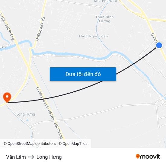 Văn Lâm to Long Hưng map