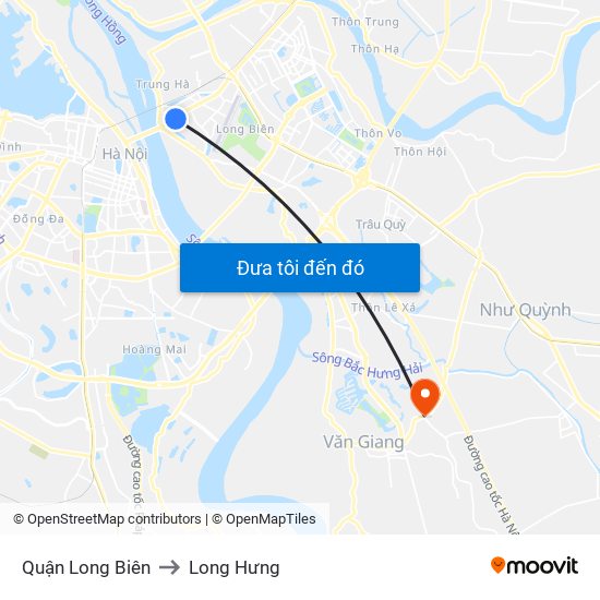 Quận Long Biên to Long Hưng map