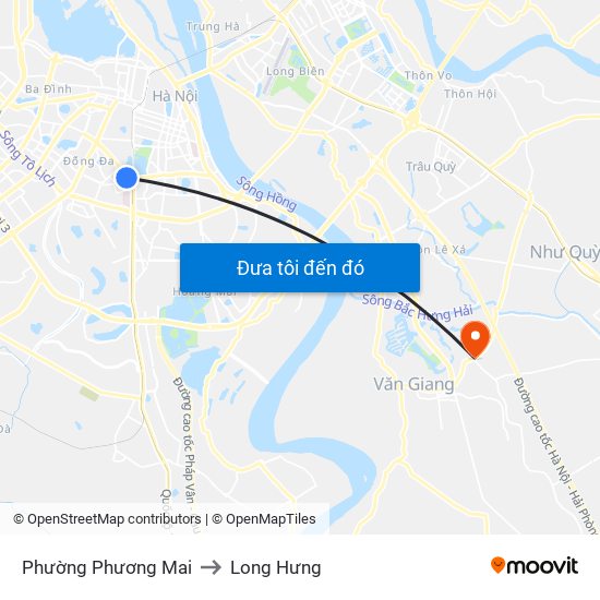 Phường Phương Mai to Long Hưng map