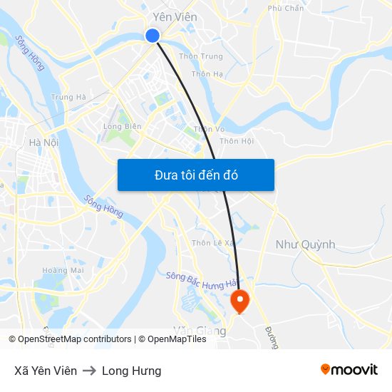 Xã Yên Viên to Long Hưng map