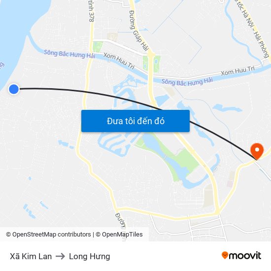 Xã Kim Lan to Long Hưng map