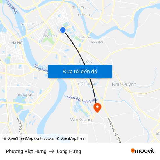 Phường Việt Hưng to Long Hưng map