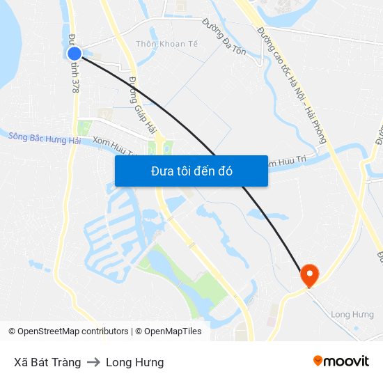 Xã Bát Tràng to Long Hưng map