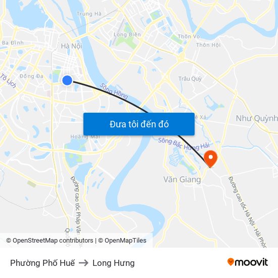 Phường Phố Huế to Long Hưng map