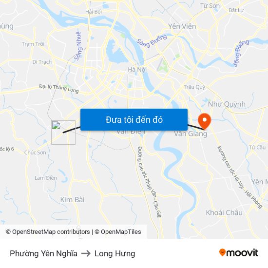 Phường Yên Nghĩa to Long Hưng map