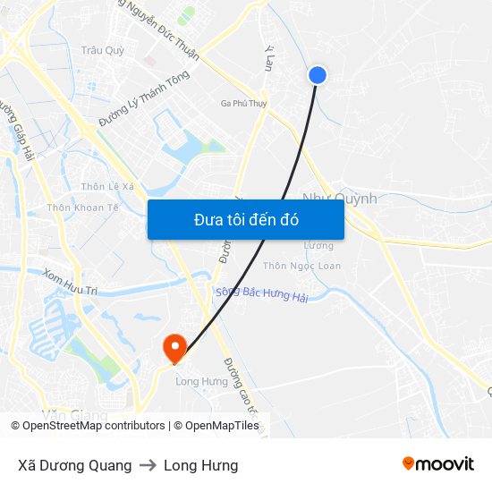 Xã Dương Quang to Long Hưng map