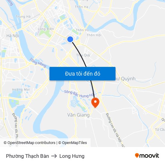 Phường Thạch Bàn to Long Hưng map