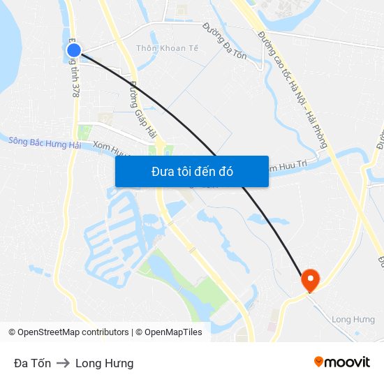 Đa Tốn to Long Hưng map