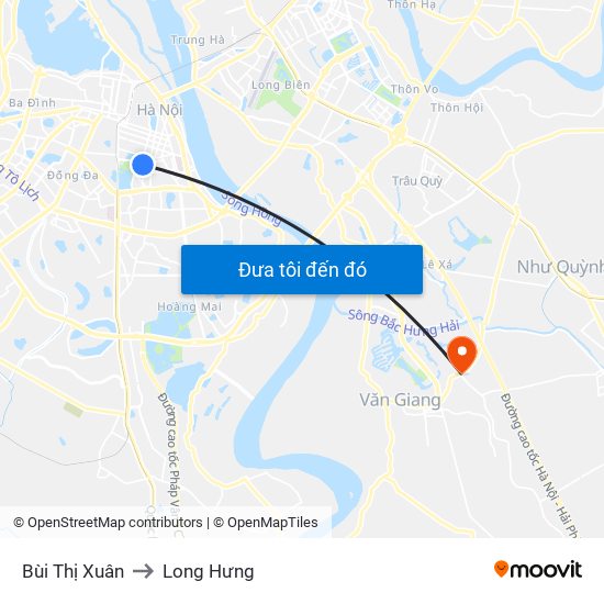 Bùi Thị Xuân to Long Hưng map