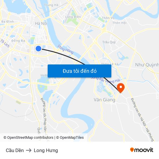 Cầu Dền to Long Hưng map