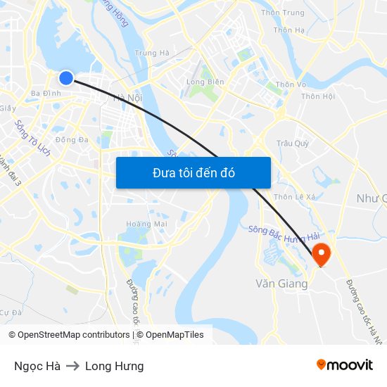 Ngọc Hà to Long Hưng map