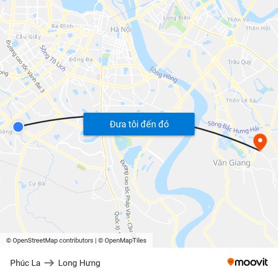 Phúc La to Long Hưng map