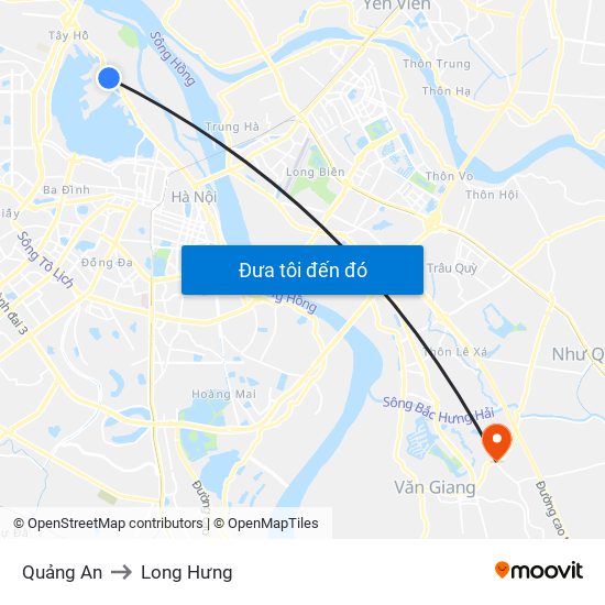 Quảng An to Long Hưng map