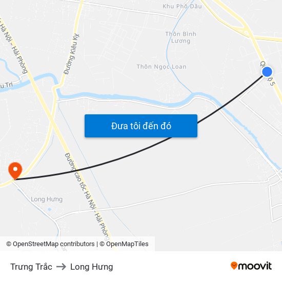 Trưng Trắc to Long Hưng map