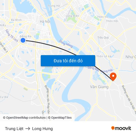 Trung Liệt to Long Hưng map