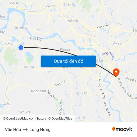 Vân Hòa to Long Hưng map