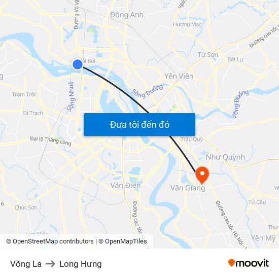 Võng La to Long Hưng map