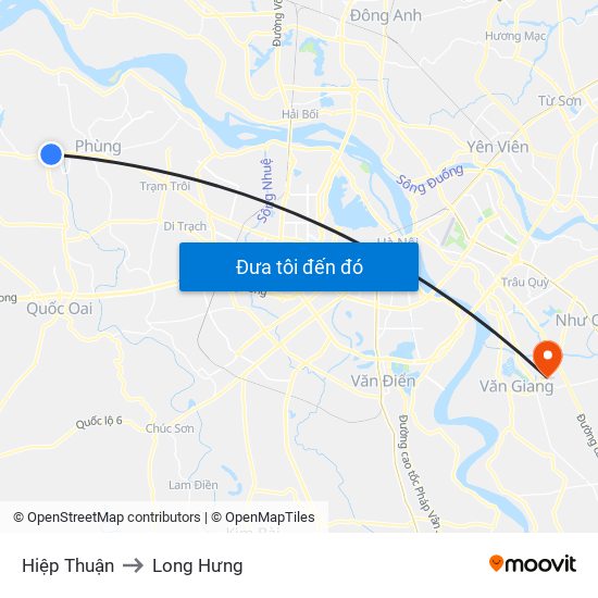 Hiệp Thuận to Long Hưng map