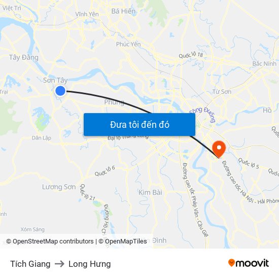 Tích Giang to Long Hưng map