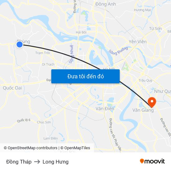 Đồng Tháp to Long Hưng map