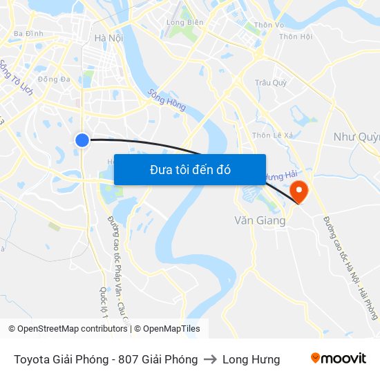 Toyota Giải Phóng - 807 Giải Phóng to Long Hưng map