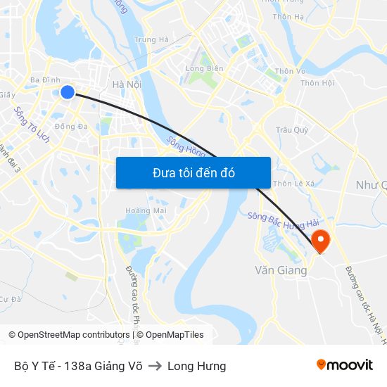 Bộ Y Tế - 138a Giảng Võ to Long Hưng map