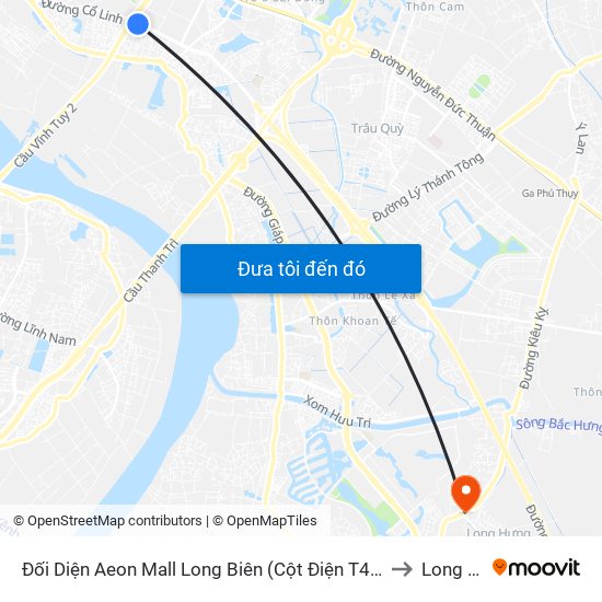 Đối Diện Aeon Mall Long Biên (Cột Điện T4a/2a-B Đường Cổ Linh) to Long Hưng map