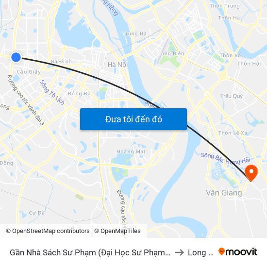 Gần Nhà Sách Sư Phạm (Đại Học Sư Phạm Hà Nội) - 136 Xuân Thủy to Long Hưng map