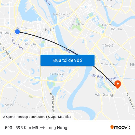 593 - 595 Kim Mã to Long Hưng map