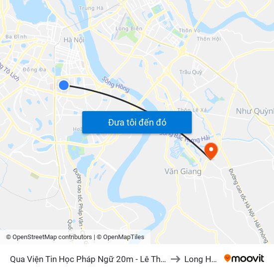 Qua Viện Tin Học Pháp Ngữ 20m - Lê Thanh Nghị to Long Hưng map