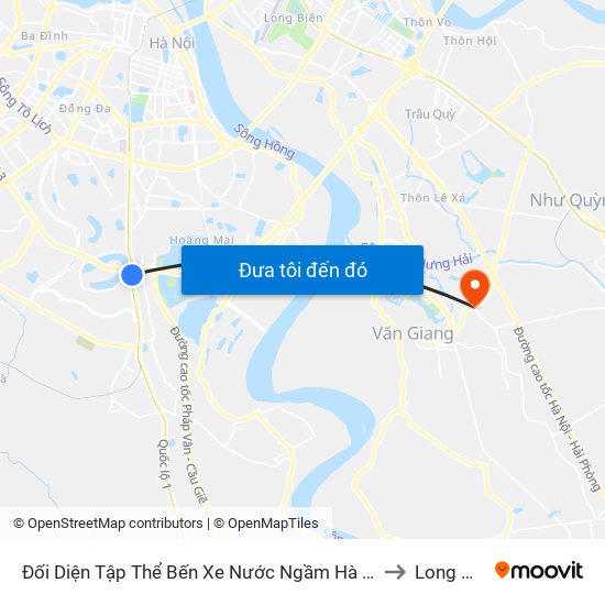 Đối Diện Tập Thể Bến Xe Nước Ngầm Hà Nội - Ngọc Hồi to Long Hưng map