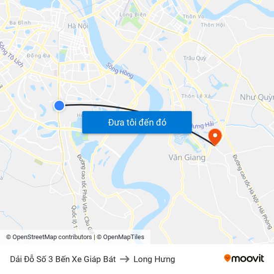 Dải Đỗ Số 3 Bến Xe Giáp Bát to Long Hưng map