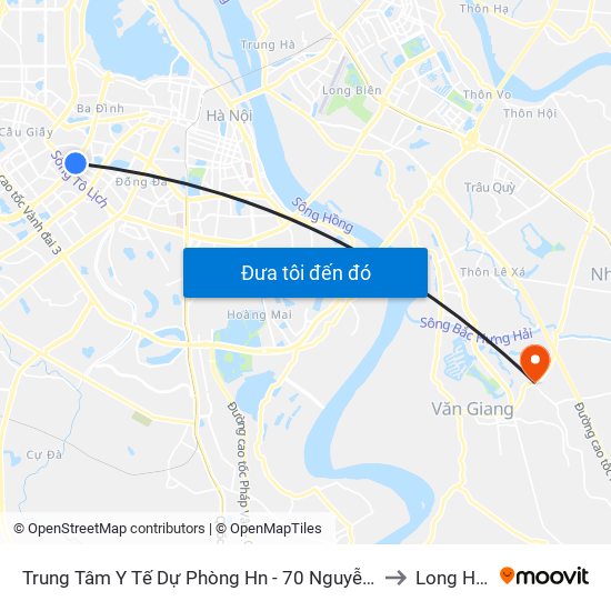 Trung Tâm Y Tế Dự Phòng Hn - 70 Nguyễn Chí Thanh to Long Hưng map