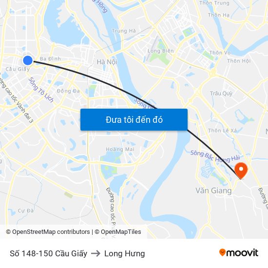 Số 148-150 Cầu Giấy to Long Hưng map