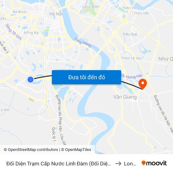 Đối Diện Trạm Cấp Nước Linh Đàm (Đối Diện Chung Cư Hh1c) - Nguyễn Hữu Thọ to Long Hưng map