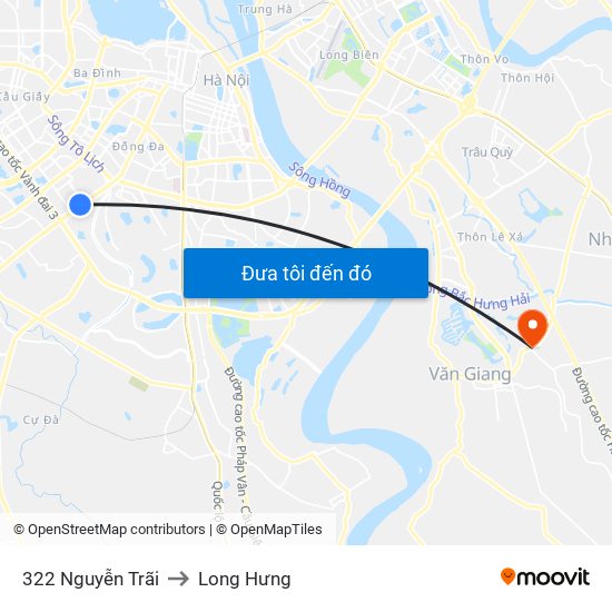 322 Nguyễn Trãi to Long Hưng map