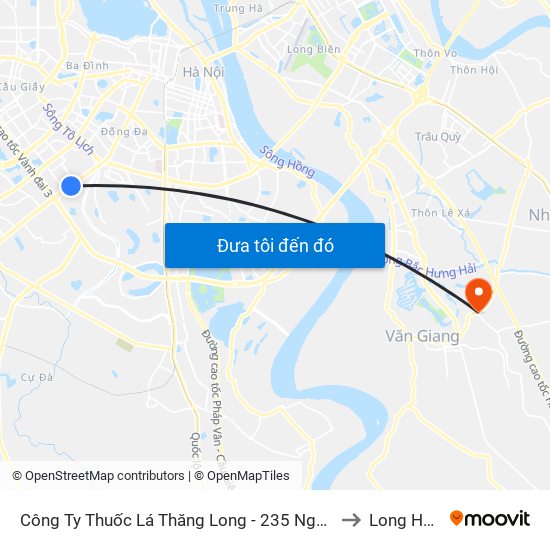 Công Ty Thuốc Lá Thăng Long - 235 Nguyễn Trãi to Long Hưng map